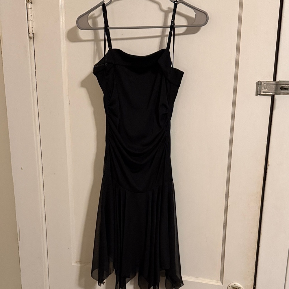 Wrapper Black Asymmetrical Dress